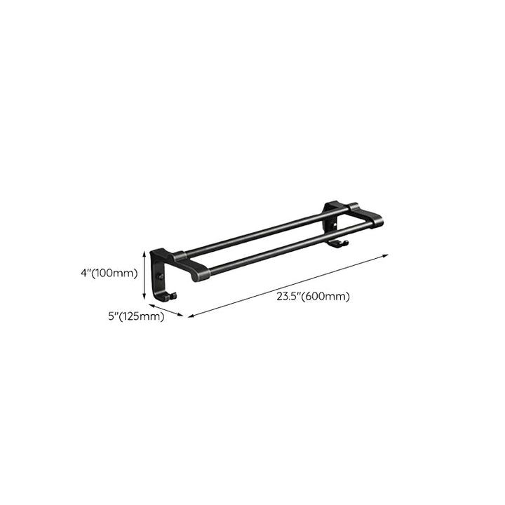 Lisslune | Traditional Aluminum Bathroom Accessories Set Black Bathroom Accessories Kit