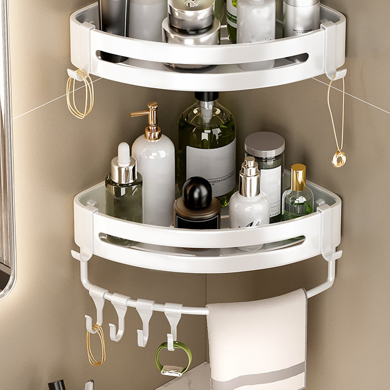 Lisslune | Modern white finish bathroom shelf rectangular & triangle bathroom hardware set