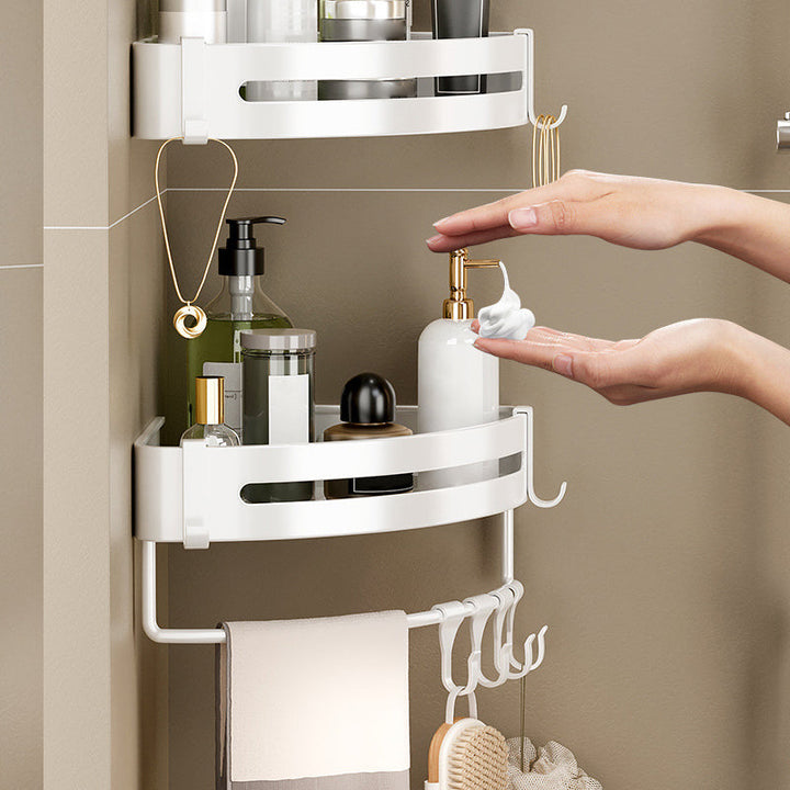 Lisslune | Modern white finish bathroom shelf rectangular & triangle bathroom hardware set