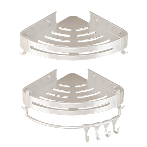 Lisslune | Modern white finish bathroom shelf rectangular & triangle bathroom hardware set