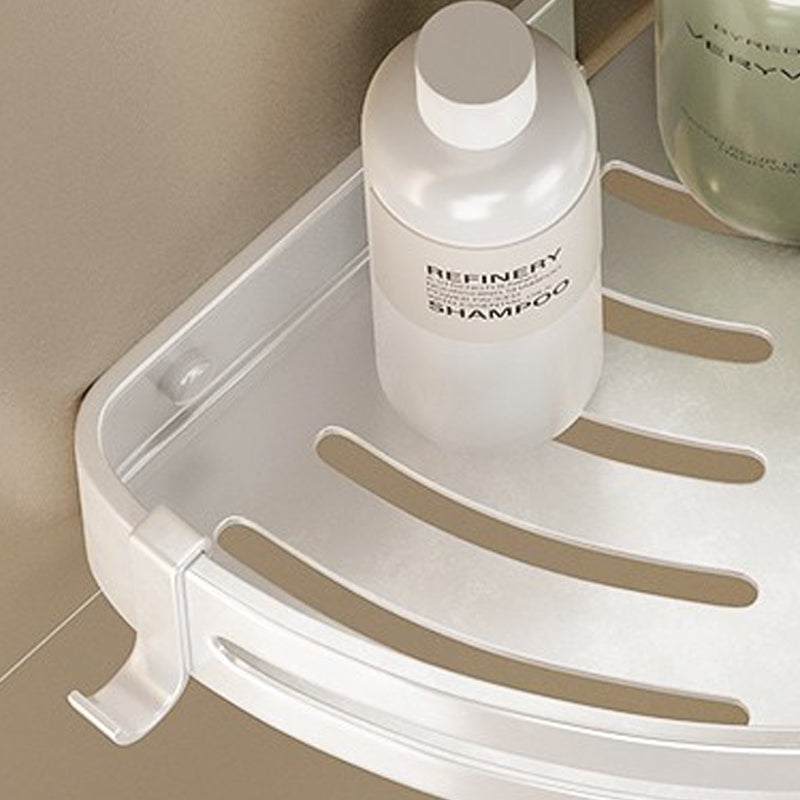 Lisslune | Modern white finish bathroom shelf rectangular & triangle bathroom hardware set