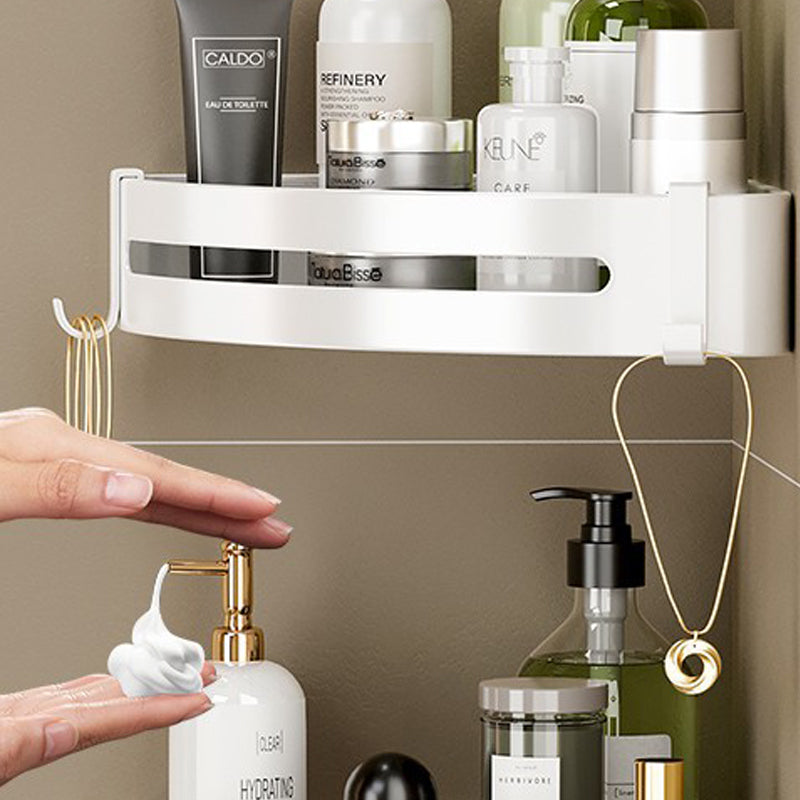 Lisslune | Modern white finish bathroom shelf rectangular & triangle bathroom hardware set