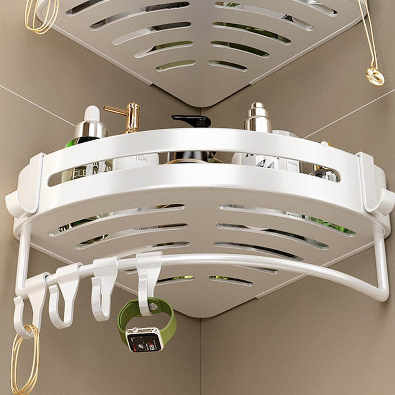 Lisslune | Modern white finish bathroom shelf rectangular & triangle bathroom hardware set