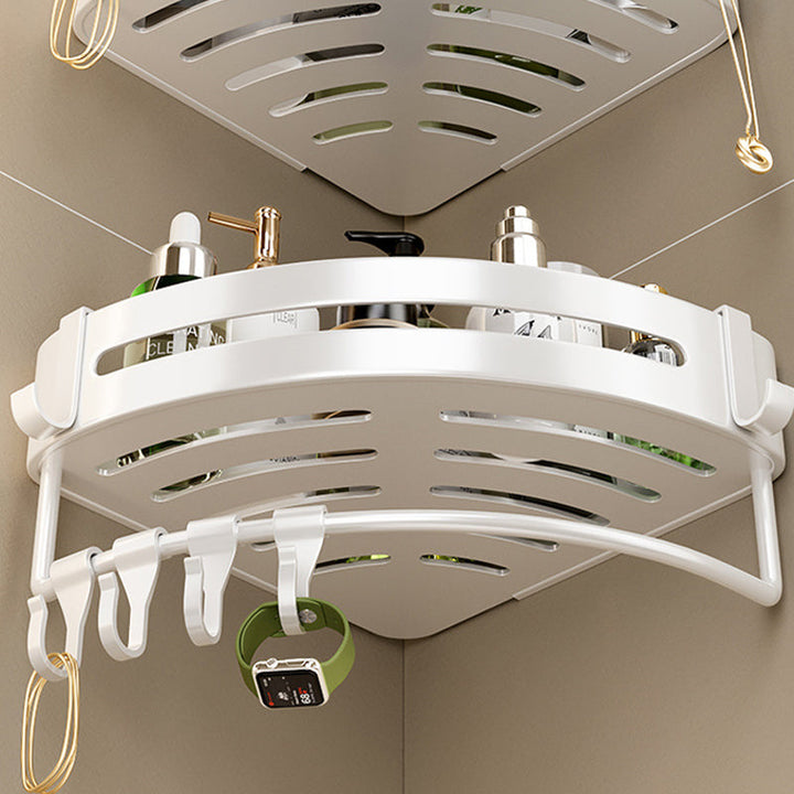 Lisslune | Modern white finish bathroom shelf rectangular & triangle bathroom hardware set