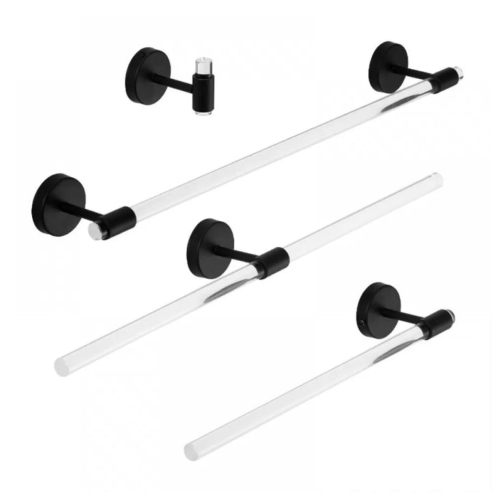 Lisslune | Modern Bathroom Accessory Set Towel Bar Silver/Gold/Black Bathroom Accessories