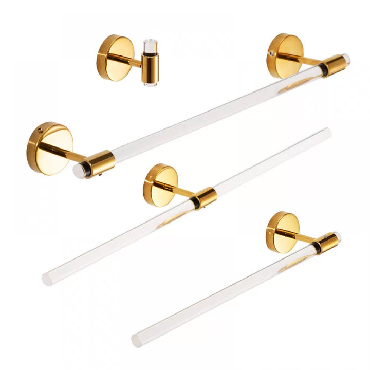 Lisslune | Modern Bathroom Accessory Set Towel Bar Silver/Gold/Black Bathroom Accessories
