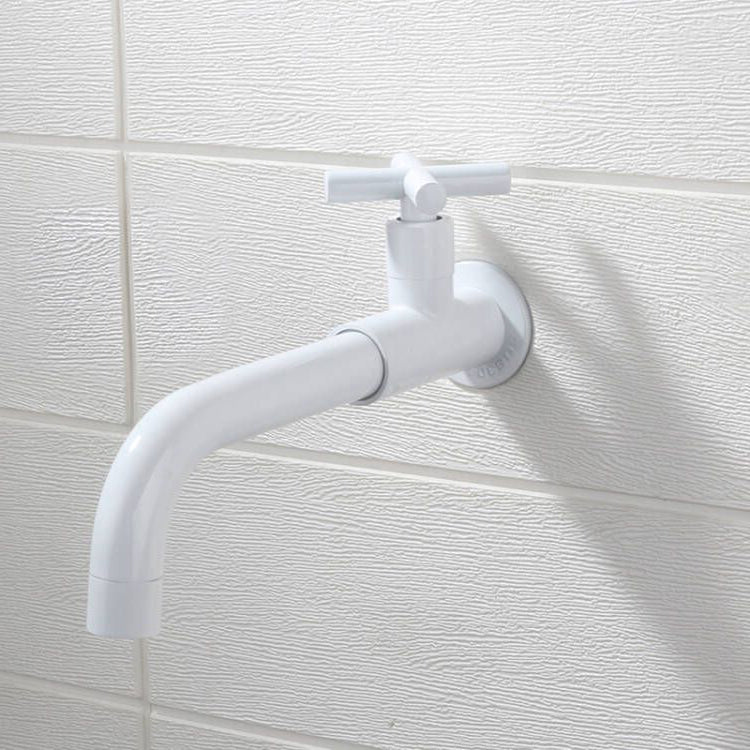 Lisslune | Contemporary Wall-Mounted Bathroom Faucet Cross Handles Stainless Steel Faucet