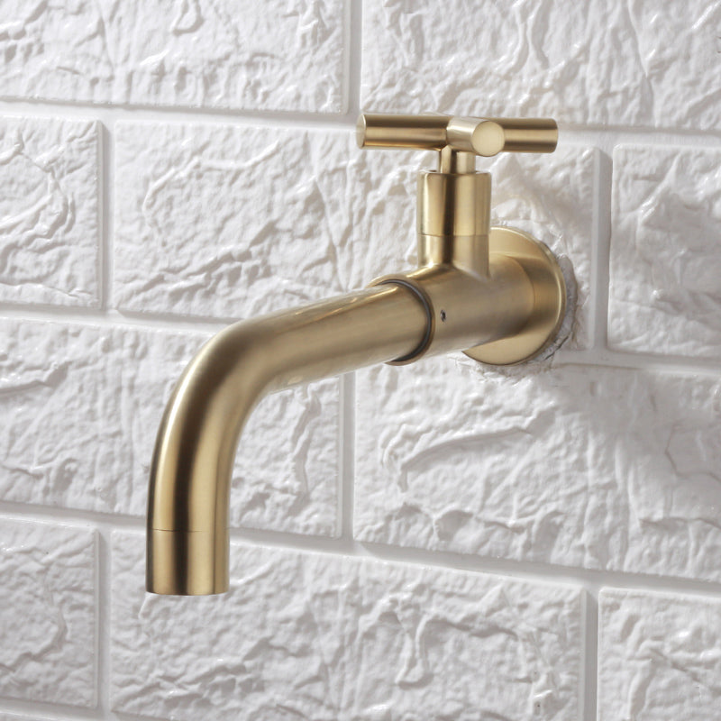 Lisslune | Contemporary Wall-Mounted Bathroom Faucet Cross Handles Stainless Steel Faucet
