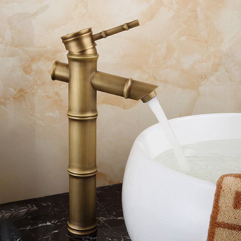 Lisslune | Country House Vessel Faucet Brass Lever Handles Waterfall Spout Basin Faucet