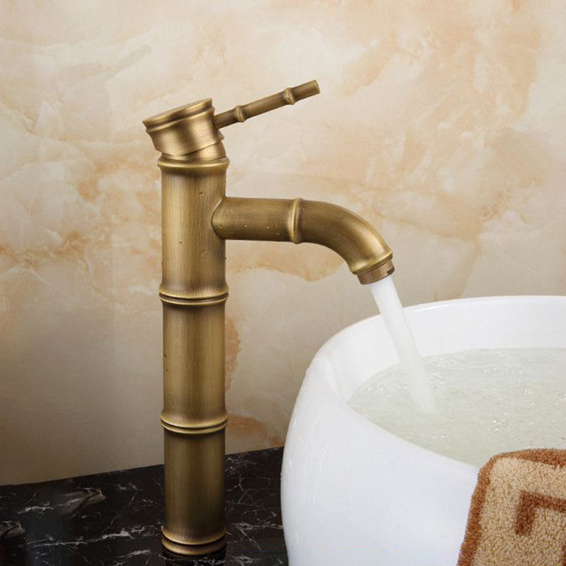 Lisslune | Country House Vessel Faucet Brass Lever Handles Waterfall Spout Basin Faucet