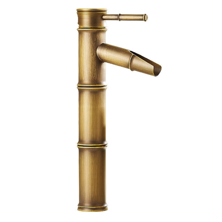 Lisslune | Country House Vessel Faucet Brass Lever Handles Waterfall Spout Basin Faucet