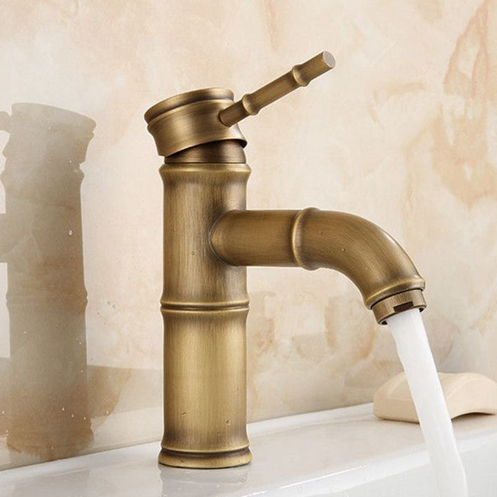 Lisslune | Country House Vessel Faucet Brass Lever Handles Waterfall Spout Basin Faucet