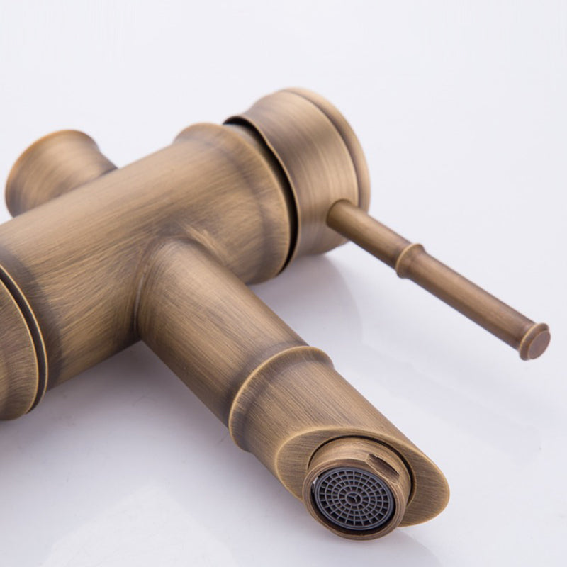 Lisslune | Country House Vessel Faucet Brass Lever Handles Waterfall Spout Basin Faucet