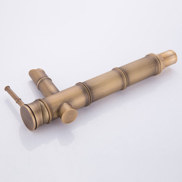 Lisslune | Country House Vessel Faucet Brass Lever Handles Waterfall Spout Basin Faucet