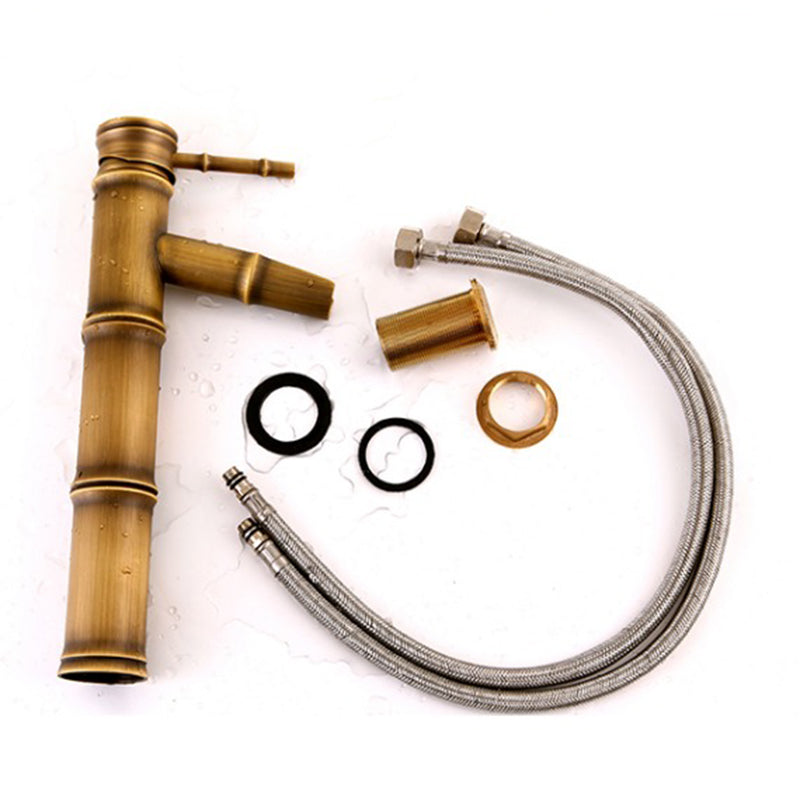 Lisslune | Country House Vessel Faucet Brass Lever Handles Waterfall Spout Basin Faucet