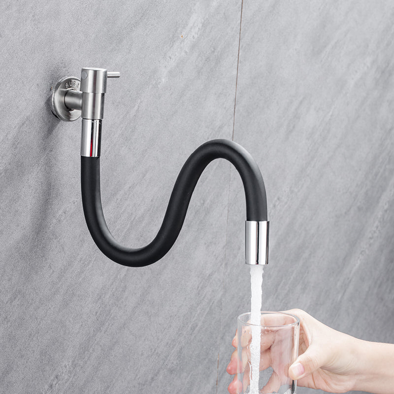Lisslune | Contemporary wall-mounted bathroom faucet with lever handles made of stainless steel