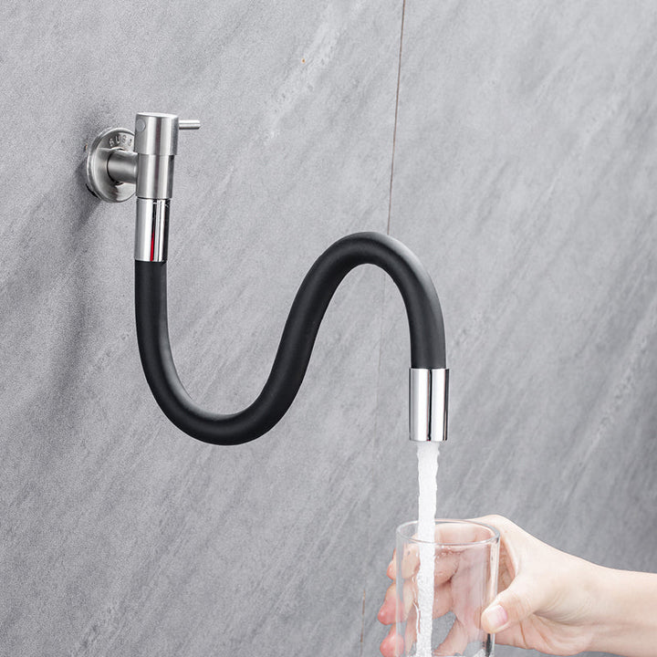 Lisslune | Contemporary wall-mounted bathroom faucet with lever handles made of stainless steel