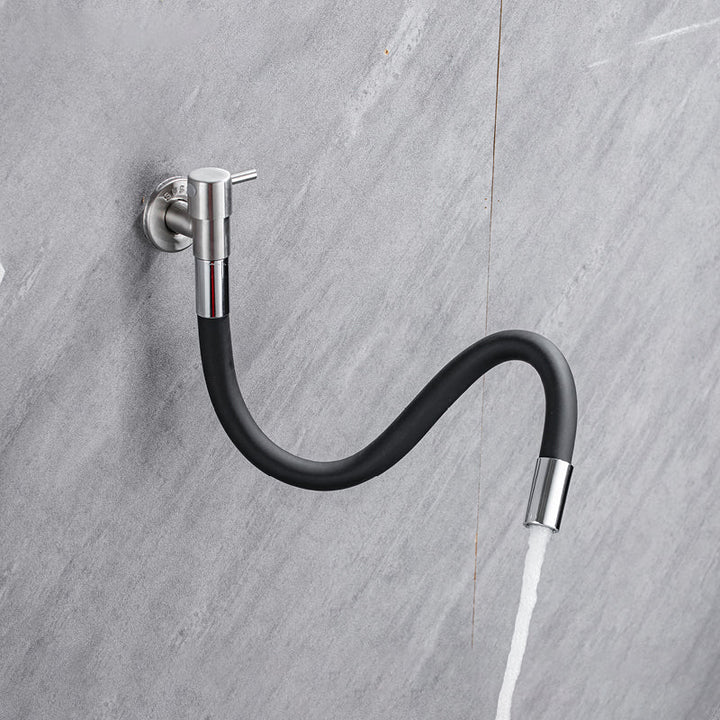 Lisslune | Contemporary wall-mounted bathroom faucet with lever handles made of stainless steel