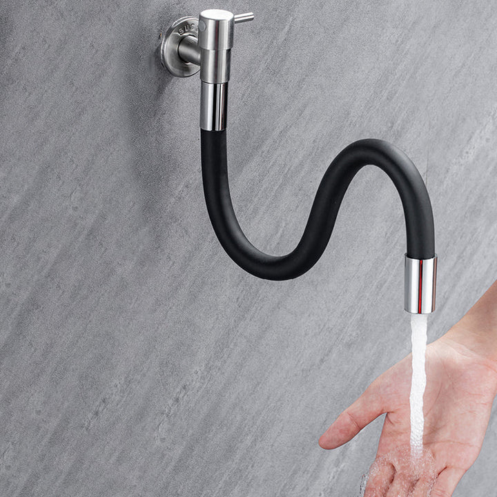 Lisslune | Contemporary wall-mounted bathroom faucet with lever handles made of stainless steel
