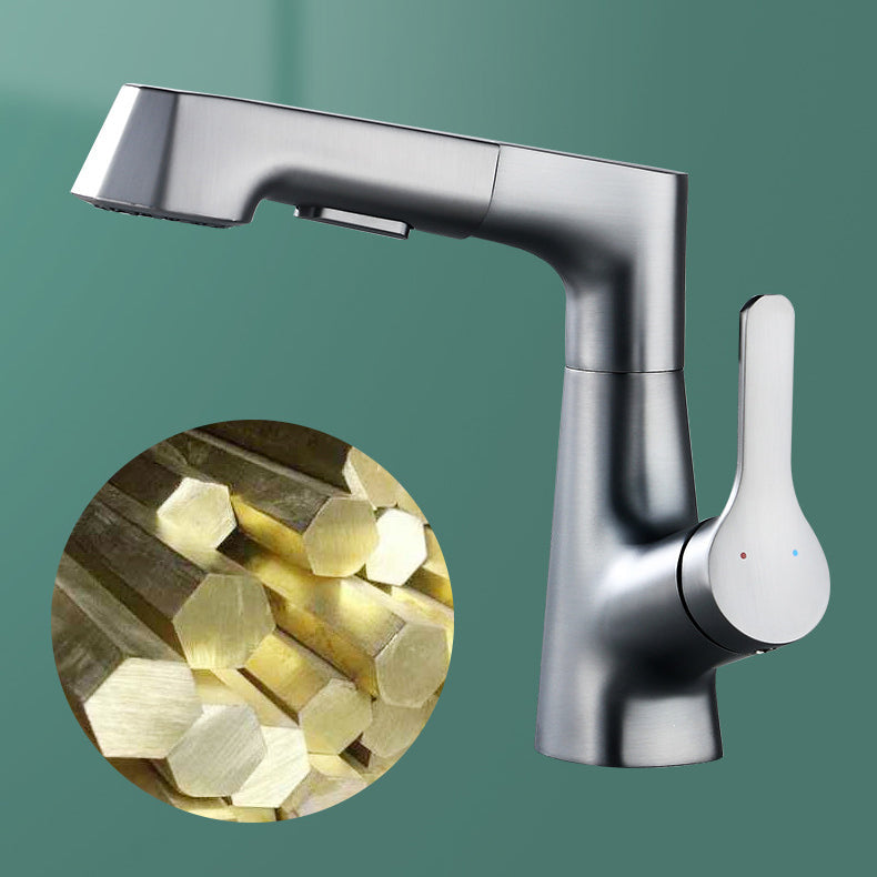 Lisslune | Contemporary Sink Faucet Plian Low Arc Brass Centerset Sink Faucet