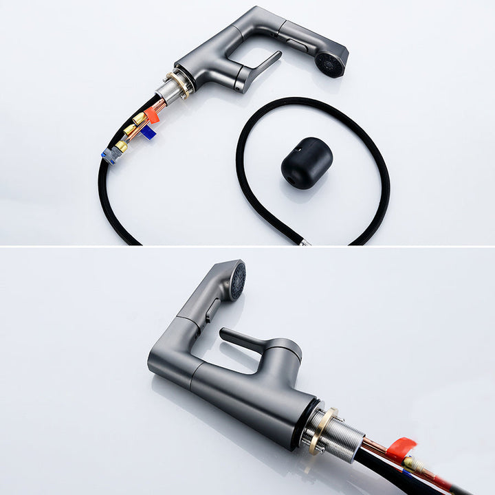 Lisslune | Contemporary Sink Faucet Plian Low Arc Brass Centerset Sink Faucet
