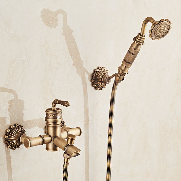 Lisslune | Wall Mounted Metal Freestanding Bathtub Filler Copper Freestanding Faucet
