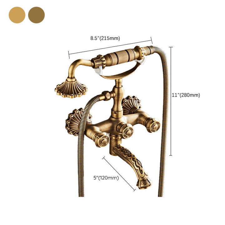 Lisslune | Wall Mounted Metal Freestanding Bathtub Filler Copper Freestanding Faucet