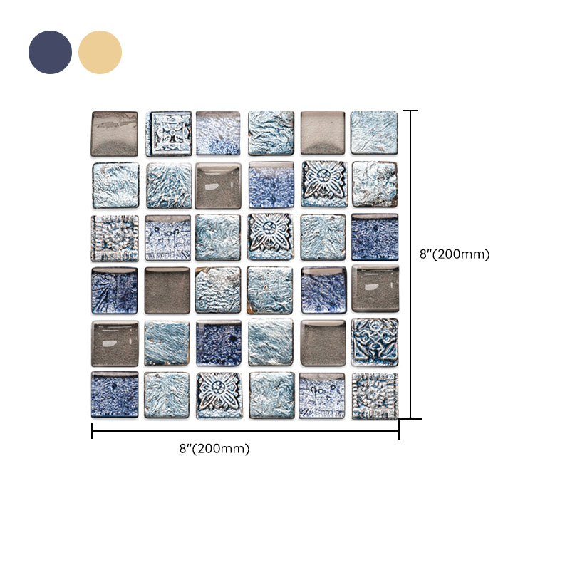 Lisslune | Plastic Self-Adhesive Tiles Mosaic Tiles Grid Square Waterproof Self-Adhesive Tile Pack of 10