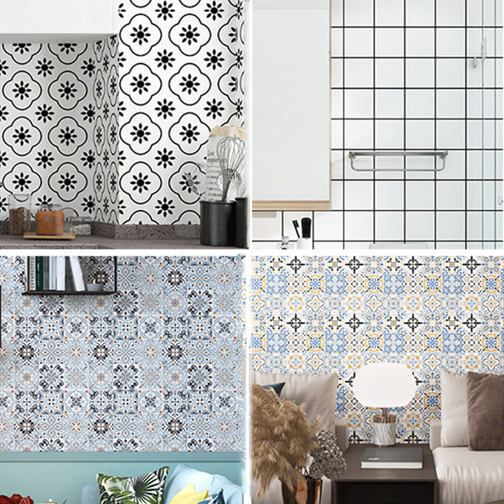 Lisslune | PVC Peel and Stick Tile 12" x 23" Rectangular Grid Waterproof Peel and Stick Tiles 10 Pack