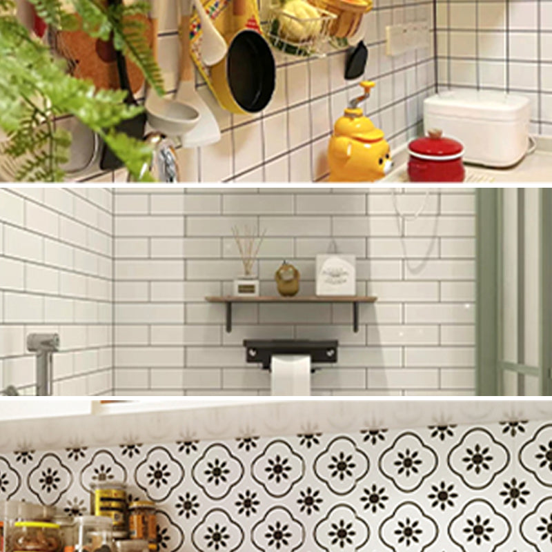 Lisslune | PVC Peel and Stick Tile 12" x 23" Rectangular Grid Waterproof Peel and Stick Tiles 10 Pack