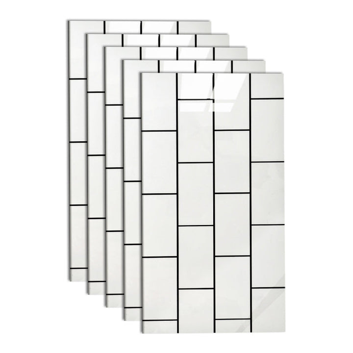 Lisslune | PVC Peel and Stick Tile 12" x 23" Rectangular Grid Waterproof Peel and Stick Tiles 10 Pack