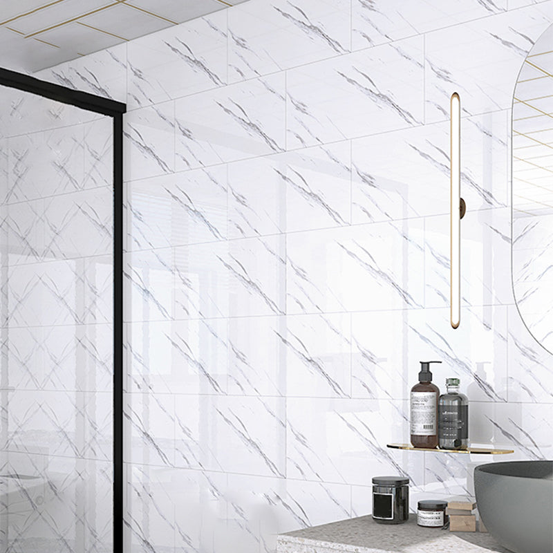 Lisslune | Modern Splash Guard Wallpaper Marble Print Self-Adhesive Splash Guard Tile for Bathroom