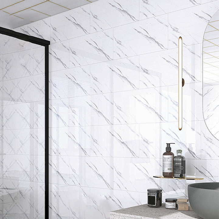 Lisslune | Modern Splash Guard Wallpaper Marble Print Self-Adhesive Splash Guard Tile for Bathroom