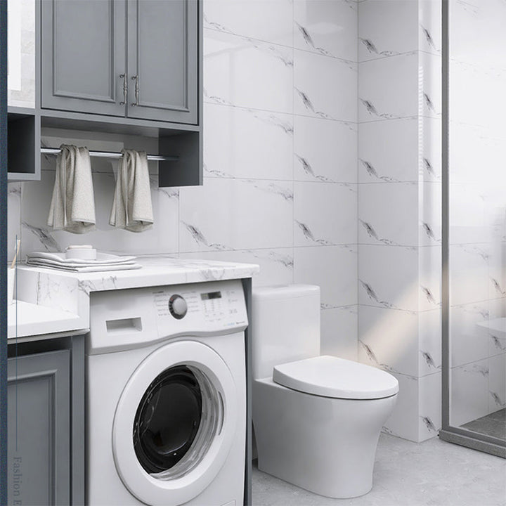 Lisslune | Modern Splash Guard Wallpaper Marble Print Self-Adhesive Splash Guard Tile for Bathroom