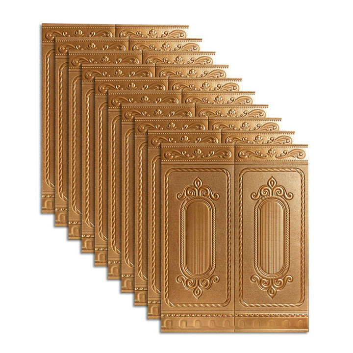 Lisslune | Glam Style Wall Cladding Living Room Peel and Stick 3D Embossed Waterproof Wall Cladding