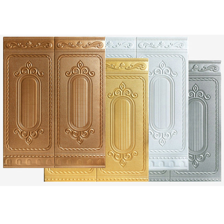Lisslune | Glam Style Wall Cladding Living Room Peel and Stick 3D Embossed Waterproof Wall Cladding
