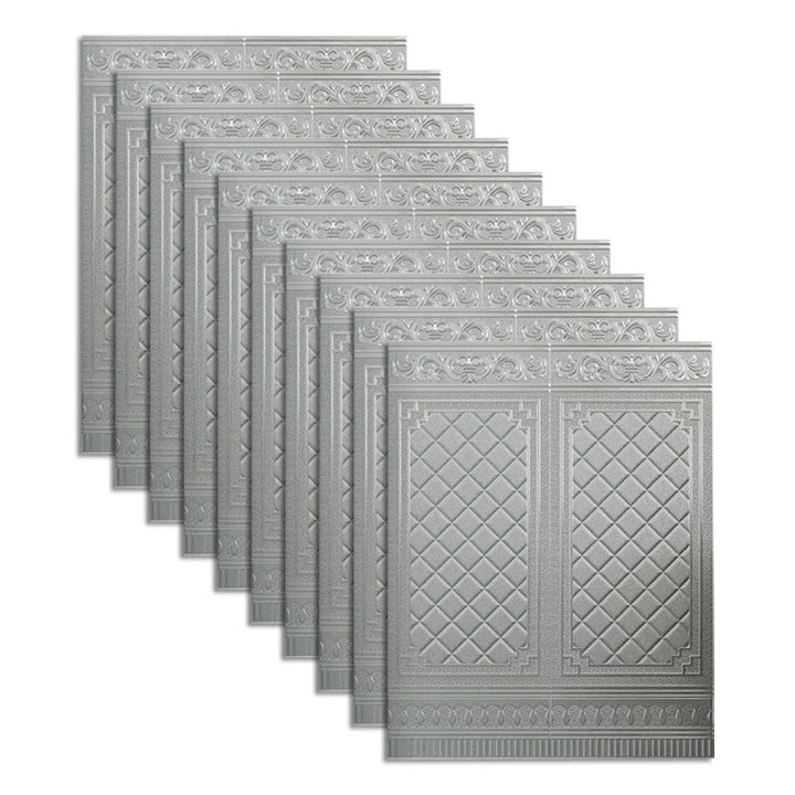 Lisslune | Glam Style Wall Cladding Living Room Peel and Stick 3D Embossed Waterproof Wall Cladding
