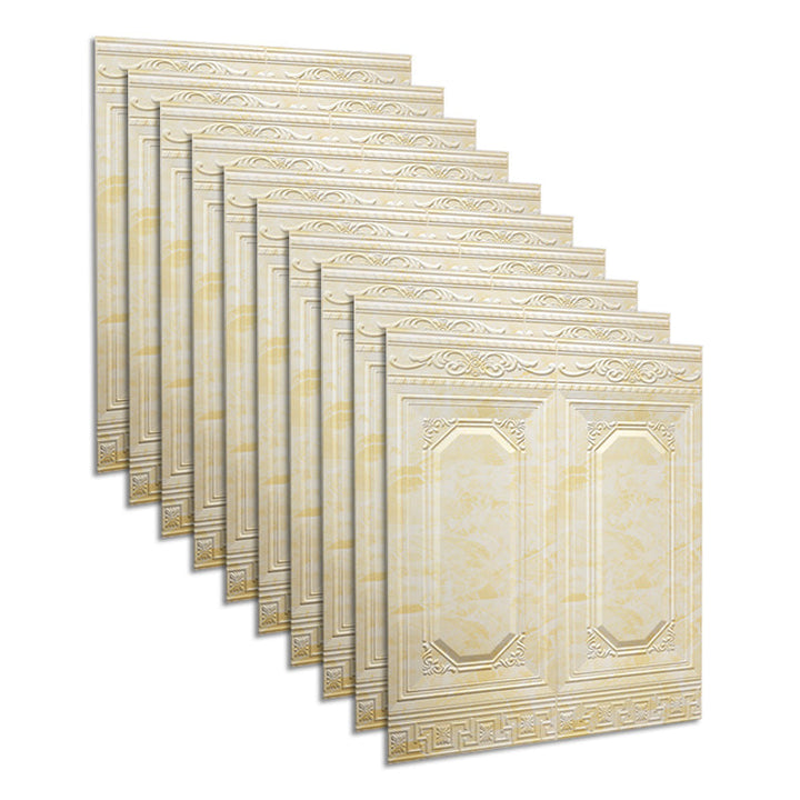 Lisslune | Glam Style Wall Cladding Living Room Peel and Stick 3D Embossed Waterproof Wall Cladding