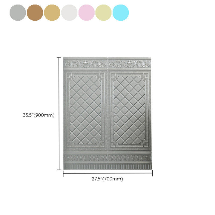 Lisslune | Glam Style Wall Cladding Living Room Peel and Stick 3D Embossed Waterproof Wall Cladding