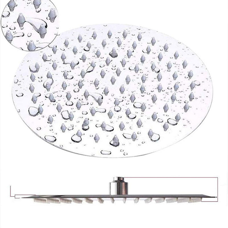 Lisslune | Round Dual Shower Head Stainless Steel 5 Spray Patterns Wall Mounted Shower Head