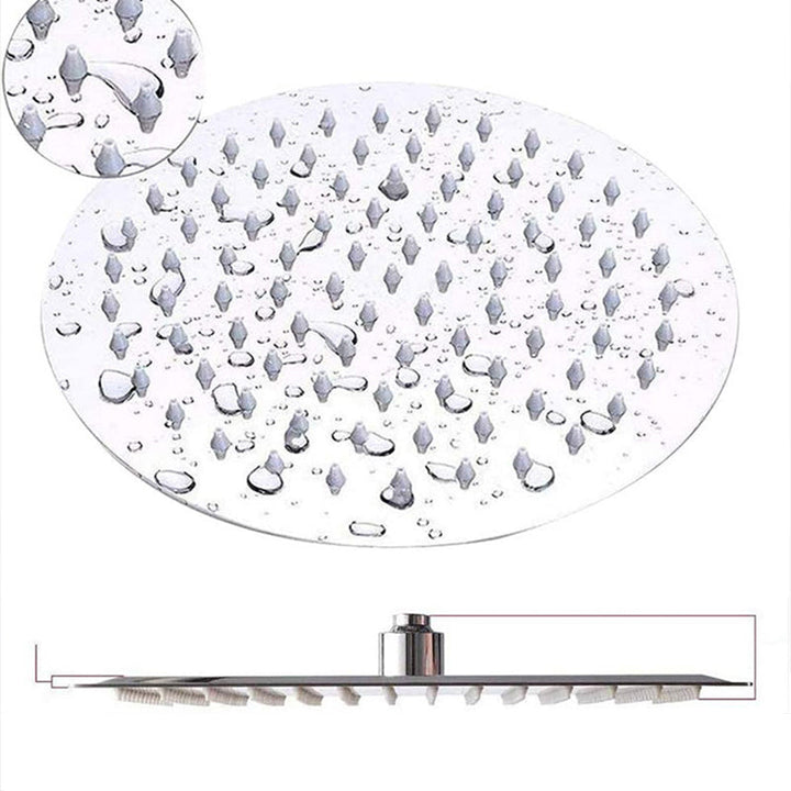 Lisslune | Round Dual Shower Head Stainless Steel 5 Spray Patterns Wall Mounted Shower Head
