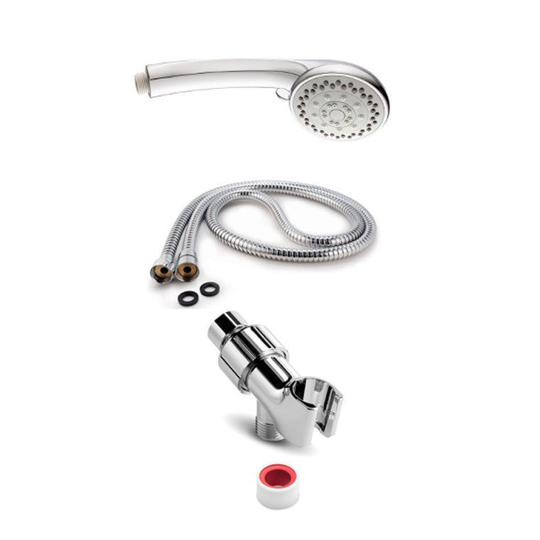 Lisslune | Round Handheld Showerhead in Silver Leak-Resistant Wall-Mounted Showerhead