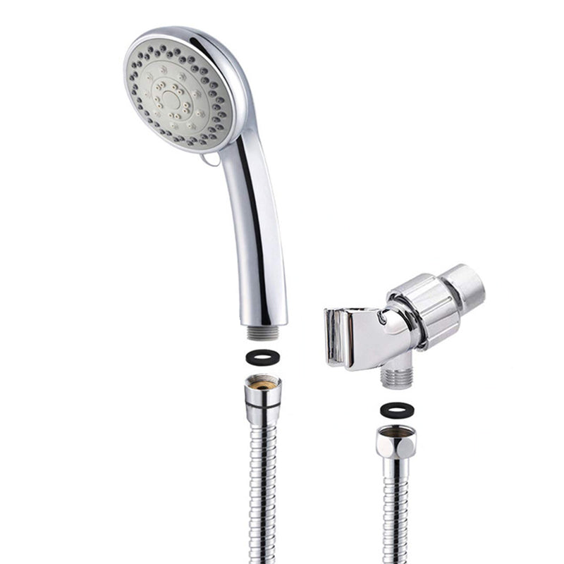 Lisslune | Round Handheld Showerhead in Silver Leak-Resistant Wall-Mounted Showerhead