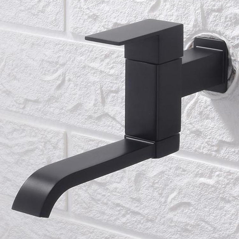 Lisslune | Contemporary Wall Mounted Bathroom Faucet Lever Handles Low Arc Swivel Brass Tap
