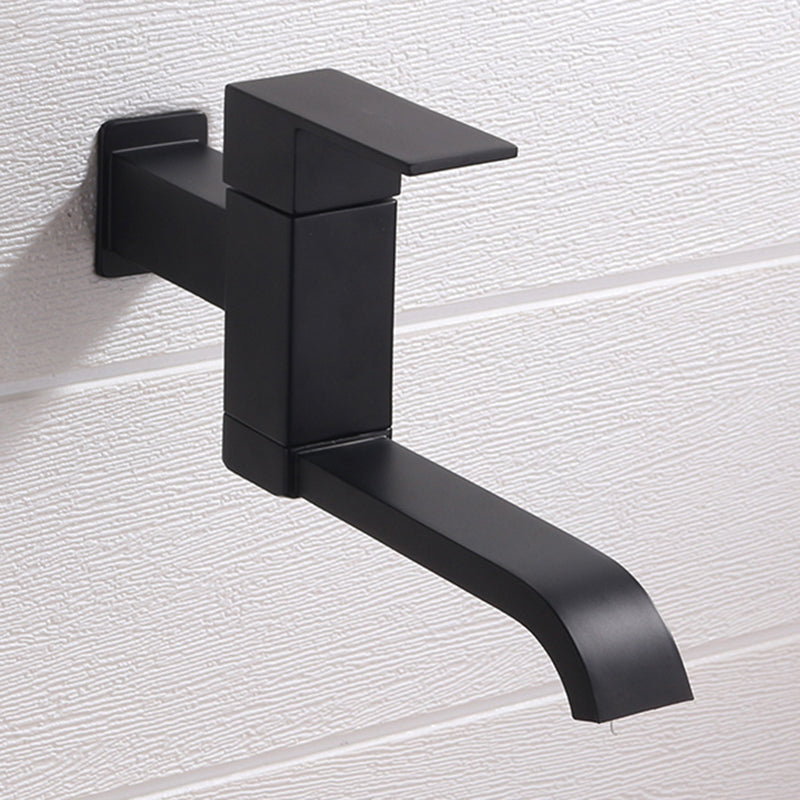 Lisslune | Contemporary Wall Mounted Bathroom Faucet Lever Handles Low Arc Swivel Brass Tap