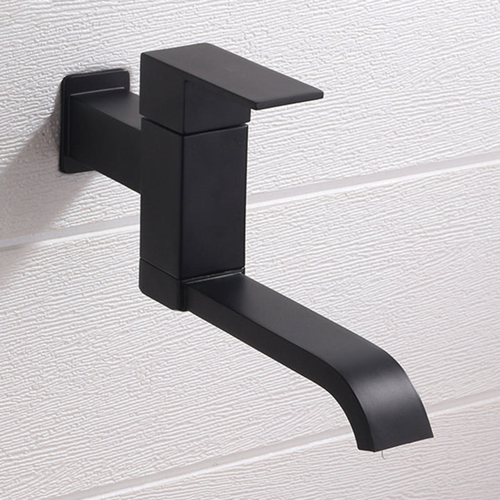 Lisslune | Contemporary Wall Mounted Bathroom Faucet Lever Handles Low Arc Swivel Brass Tap