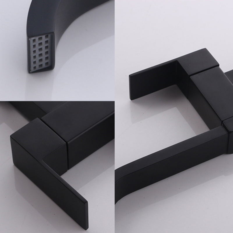 Lisslune | Contemporary Wall Mounted Bathroom Faucet Lever Handles Low Arc Swivel Brass Tap