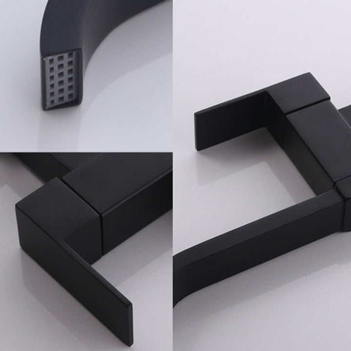 Lisslune | Contemporary Wall Mounted Bathroom Faucet Lever Handles Low Arc Swivel Brass Tap