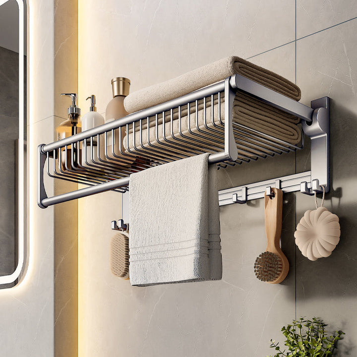 Lisslune | Modern Gray Bathroom Set Paper Holder Bathroom Shelf Bathroom Hardware Set