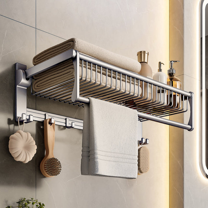 Lisslune | Modern Gray Bathroom Set Paper Holder Bathroom Shelf Bathroom Hardware Set